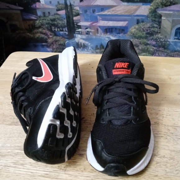 👩Nike Downshifter 6 Black/Coral Athletic Shoes - Size 6.5 - 684765-002🏃📿🦋💐 - Picture 5 of 11